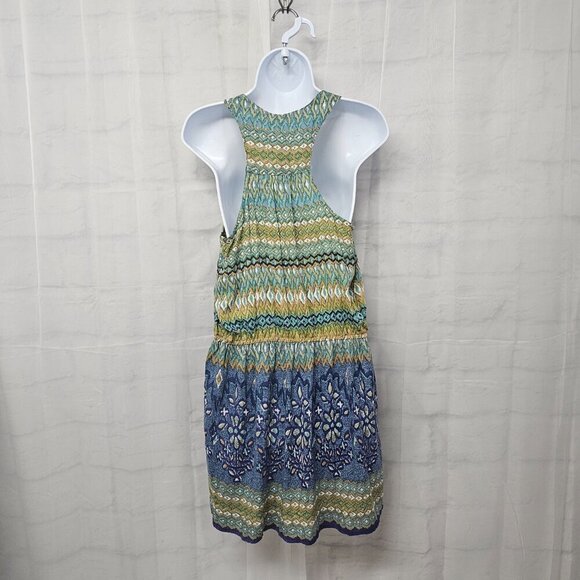 NWT Angie Blue Sleeveless Mini Dress Boho Studded Beach Festival L - Picture 6 of 12